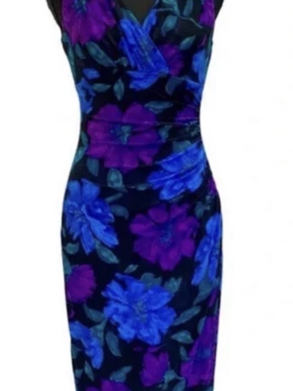 Lauren Ralph Lauren Floral Ruched Jersey Dress Size 10